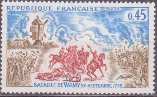 Франция. Сражение при Вальми. Война первой коалиции. Серия. 1971. MNH\\6