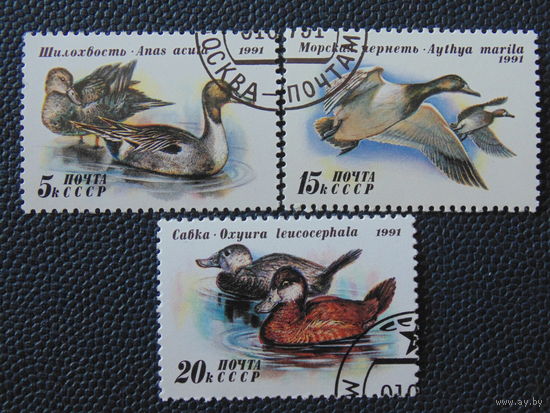 СССР 1991 г. Птицы.