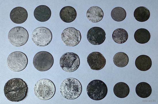 Лот серебряных монет ВКЛ. 24 шт