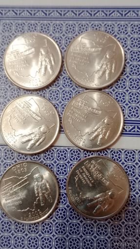 США 25 центов, квотер 2002 D Огайо unc.