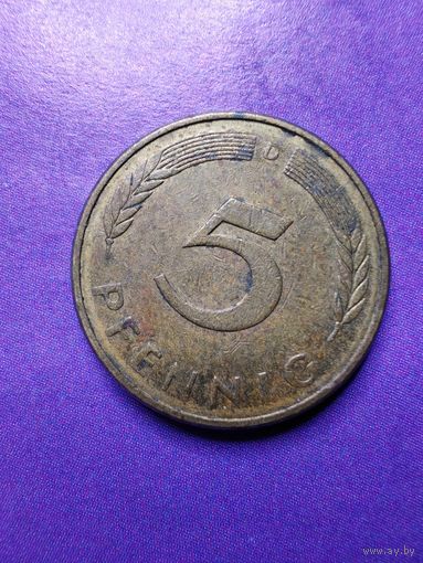 Германия ФРГ 5 пфеннигов 1990 D