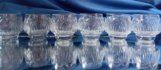 Хрусталь. Стаканчики. Рюмки. Набор. 6 предметов.
