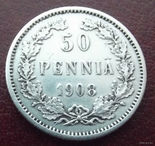 Финляндия в составе РИ. 50 пенни 1908