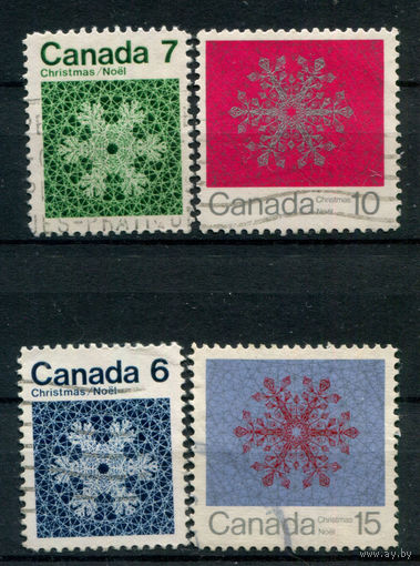 Канада - 1971г. - Рождество, снежинки - 4 марки - полная серия, гашёные [Mi 488-491]. #3-WB-90-KB-1