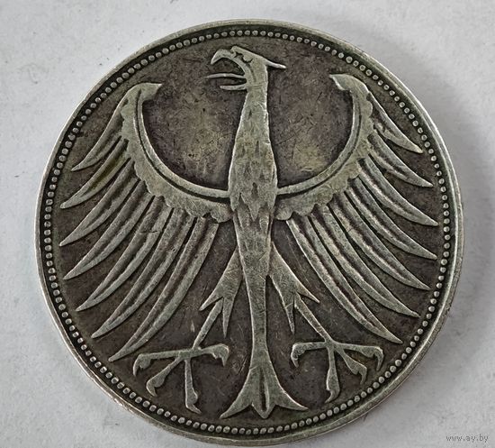 1951 год 5 марок Германия  серебро