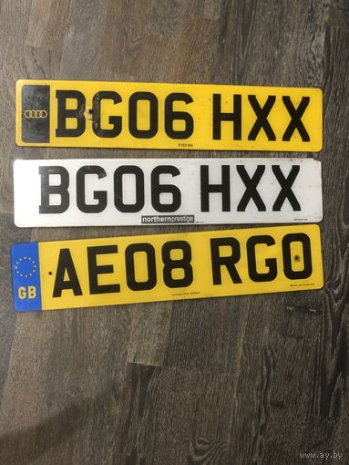 Номерные знаки авто для коллекции Англия
