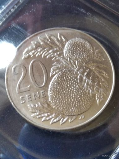 6. Распродажа. Самоа 20 сене 1993 из банковского набора. Редкий год! UNC! (СМОТРИТЕ ДРУГИЕ ЛОТЫ)