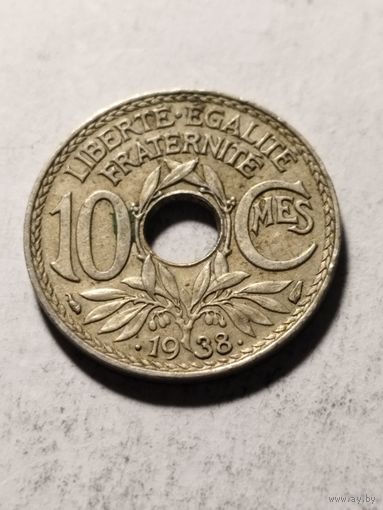 Франция 10 сантим 1938