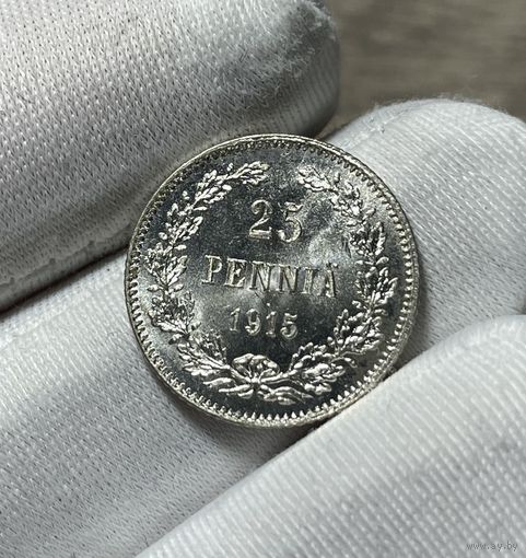 25 пенни 1915 в ярчайшем блеске, под слаб! UNC+++ Люстровый экземпляр со стартом с рубля! дж