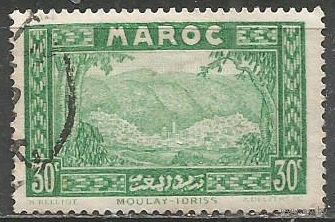 Французское Марокко. Мечеть Мулай Идрис. Пейзаж. 1933г. Mi#101.