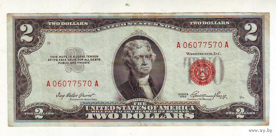 США 2 доллара 1953 года