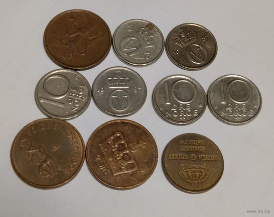 Монеты Норвегии 10 шт