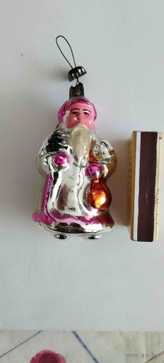 Елочная игрушка СССР . Дед Мороз с ёлкой и подарками.