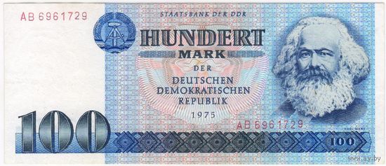 100 марок 1975 год. ГДР. Германия. состояние ЕF-aUNC.
