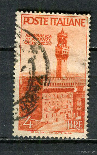 Италия - 1946 - Площадь Синьории 4L - [Mi.726] - 1 марка. Гашеная.  (Лот 32HM)-T2P8
