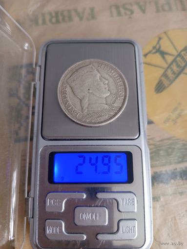 Монета 5 лат 1929 года.