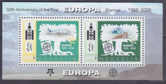 2006 Монголия 3594-3595/B360 50 лет первым маркам Европы Cept/Самолет