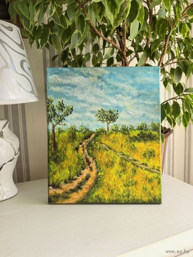 Картина "Запах полей", акрил, 30*20 см
