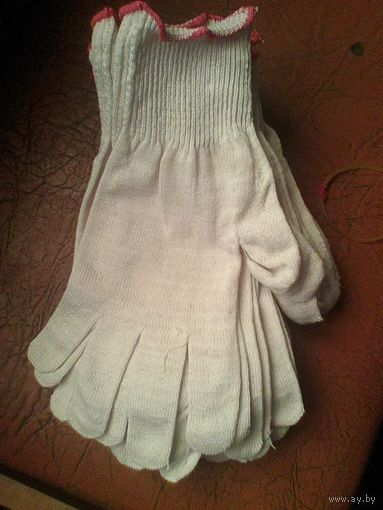 Десять Пар Перчаток Рабочих - Вязаные - Одним Лотом.