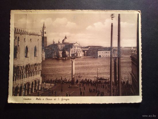 Открытка Италия. Подписана.Штамп 1937 г.