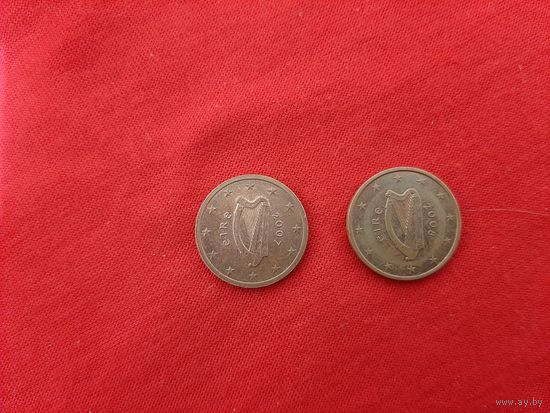 2 евроцента 2007, 2008 года Ирландия