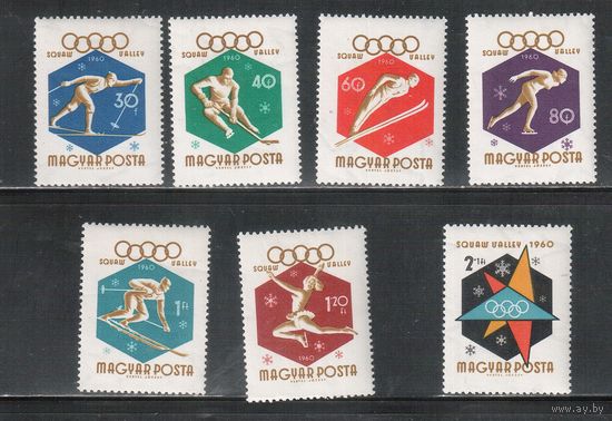 Венгрия-1960,(Мих.1668-1674)  ,  **  , Спорт,  Зимняя ОИ-1960, (полная серия)