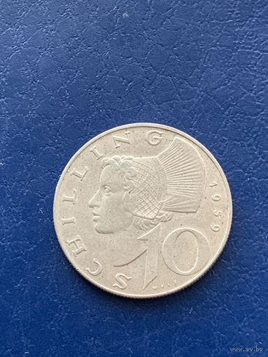 Австрия 10 шиллингов 1959 Серебро