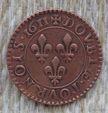 Франция двойной турнуа 1611 года. Молодой Людовик XIII. Париж. Предложи свою цену или обмен!