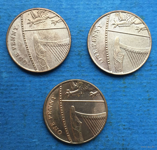 Великобритания 1 пенни 2008, 2009, 2012