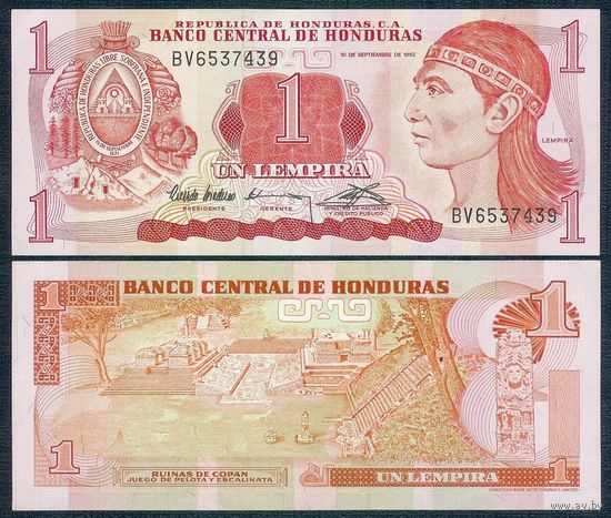 Гондурас 1 лемпира 1992 год.