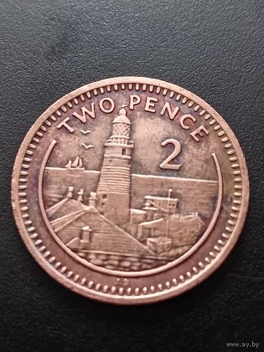 Гибралтар 2 пенса 1990 г.