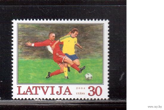 Латвия-2004(Мих.614)  ** , Спорт, ЧЕ-2004 по футболу,