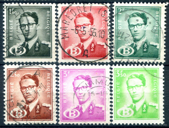 Бельгия - 1954-1970г. - король Бодуэн, служебные марки - 6 марок - гашёные. #2-Be-64-B-2