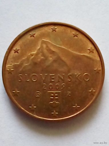 Словакия.1 евроцент 2009 г.(1)
