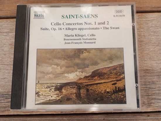 CD - Maria Kliegel (виолончель), Bournemouth Sinfonietta (J.-F. Monnard) - К. Сен-Санс. Концерты для виолончели с оркестром Nos.1 & 2 и др. - Naxos, Germany - 1996 г.