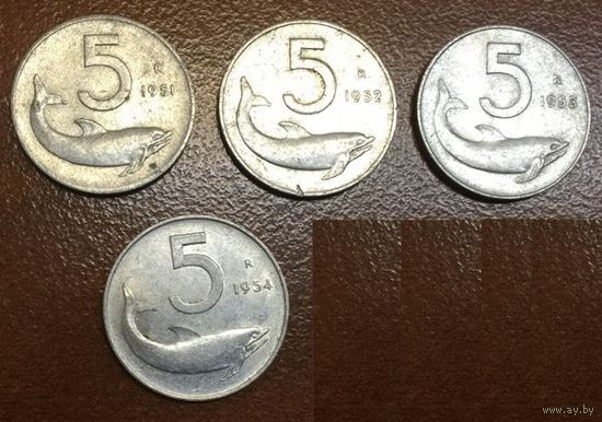 Италия, 5 лир 1953-1954