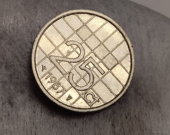 Нидерланды 25 центов 1987