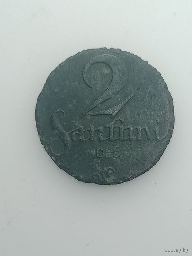 Латвия 2 сантима  1926 года .