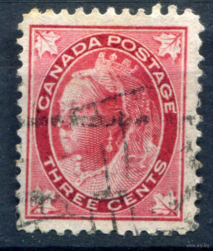 Британские колонии - Канада - 1897/98г. - королева Виктория, 3 с - 1 марка - гашёная [Mi 57]. #3-WB-76-A-1
