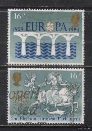 Великобритания 1984 EII  25 летие CEPT (Европейская конференция администраций почтовых служб и служб связи) 2-е прямые выборы в Европейский парламент #988-9