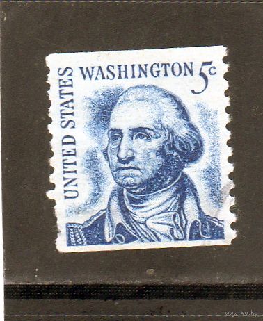 США.Ми-895. Джордж Вашингтон (1732-1799), первый президент. Серия: Знаменитые американцы.1966..