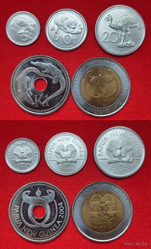 Папуа - Новая Гвинея. Набор из 5 монет.
