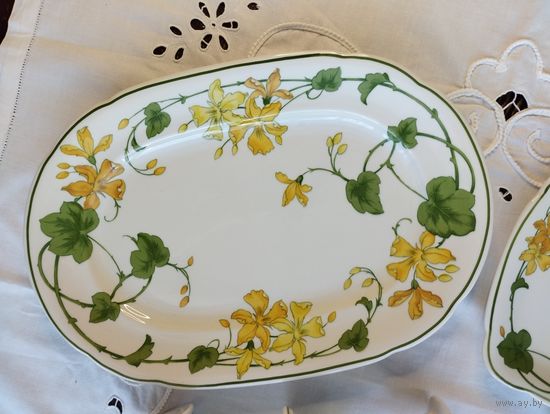 Большое овальное блюдо Villeroy & Boch серия Geranium, Германия