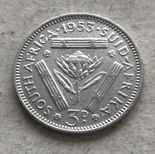 ЮАР 3 пенса 1953 Елизавета II - первый год чекана!