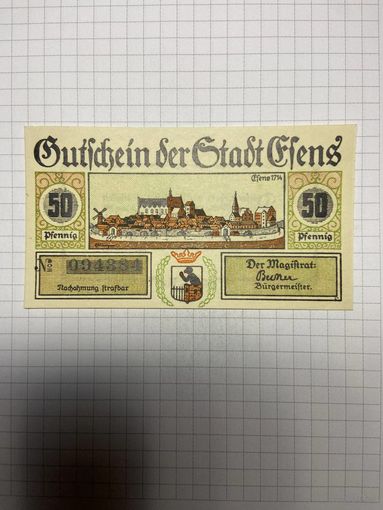 Нотгельд 50 пфеннигов (Германия Веймарская республика). -2612