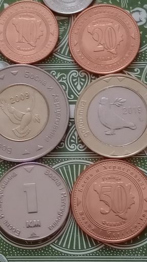 Босния и Герцеговина 7 штук набор монет 2009-2021