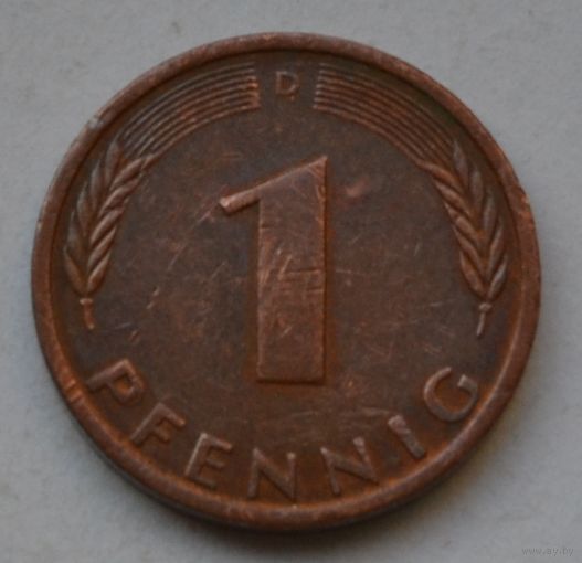 Германия- ФРГ 1 пфенниг, 1990 г. D