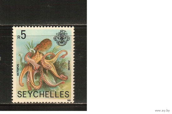 Сейшеллы-1980(Мих.406 III.I) , **   ,  Морская фауна, Осьминог