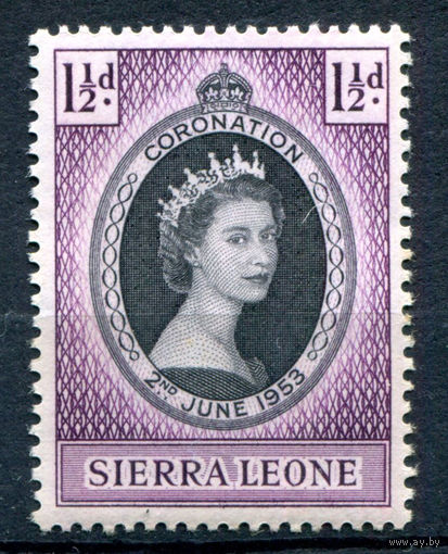Британские колонии - Сьерра Леоне - 1953г. - коронация королевы Елизаветы II - 1 марка - полная серия, MNH [Mi 175]. #2-Bc-60-A-1