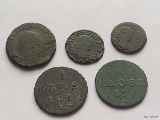 1 грош 1812 г. - 2 штуки и к ним толстяки , с 1 рубля без мц